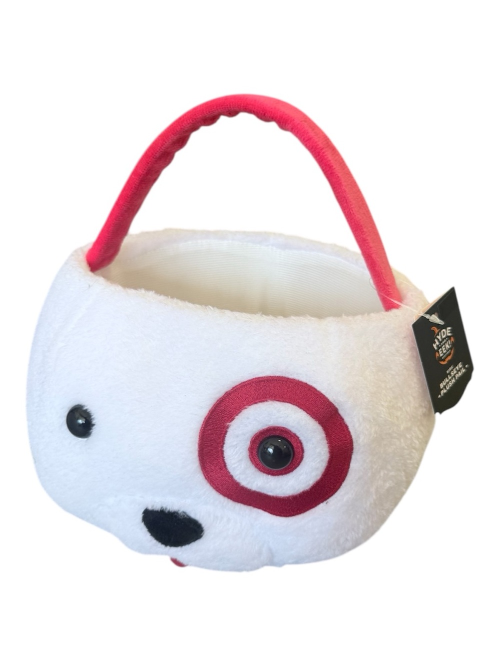 Target Plush White Treat Basket with RED Handle